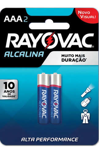Kit com 2 Pilhas Alcalinas AAA Palito Rayovac
