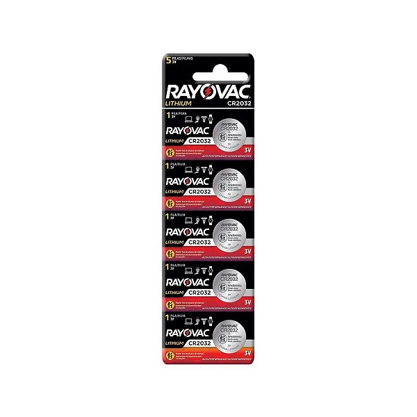 Kit com 5 Pilhas Multiblister CR2032 Rayovac