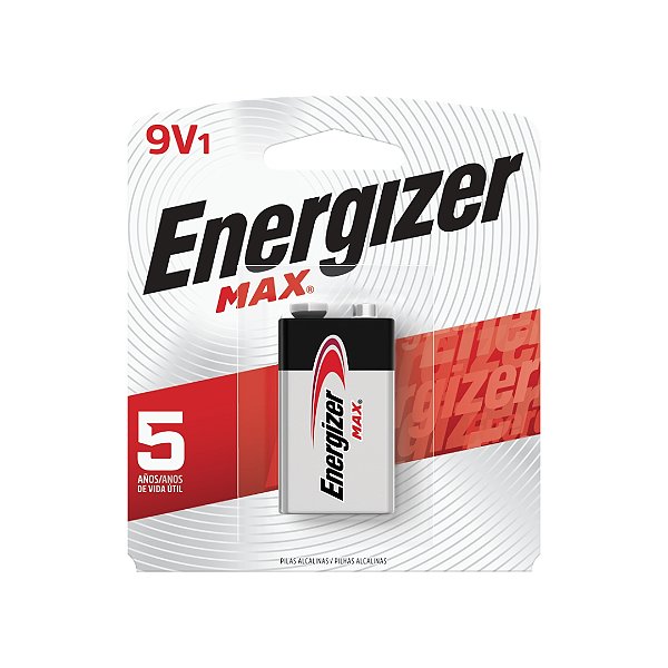 Bateria Alcalina Max em Cartela com 1 Unidade 9V Energizer