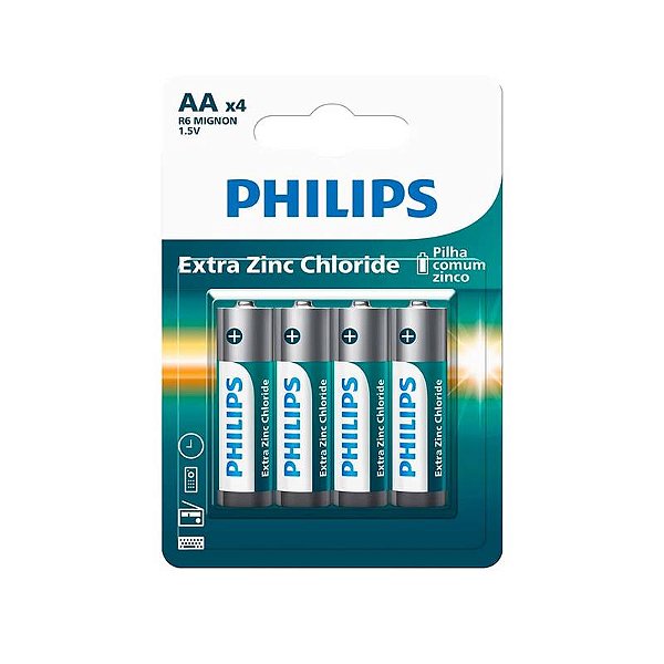Pilha de Zinco AA Pequena R03L4B/59 Philips