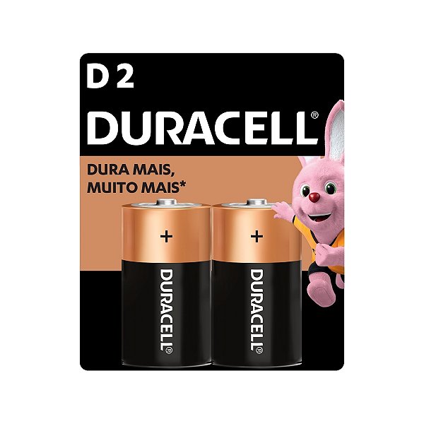 Kit com 2 Pilhas Alcalinas D Grande Duracell