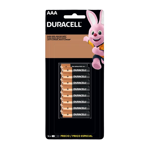 Kit com 16 Pilhas Alcalinas AAA Palito Duracell