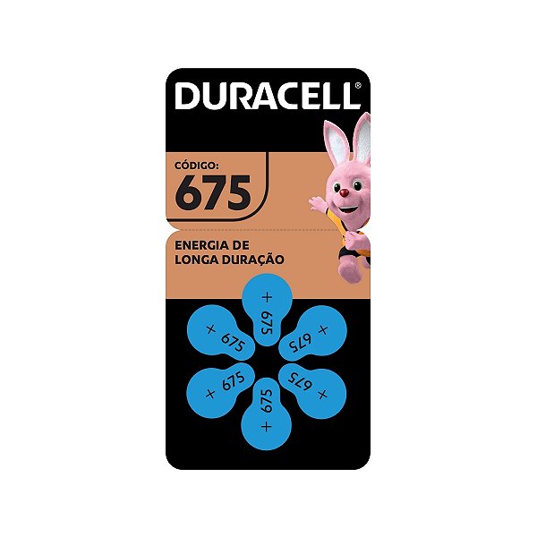 Kit com 6 Baterias Auditivas 675 Duracell