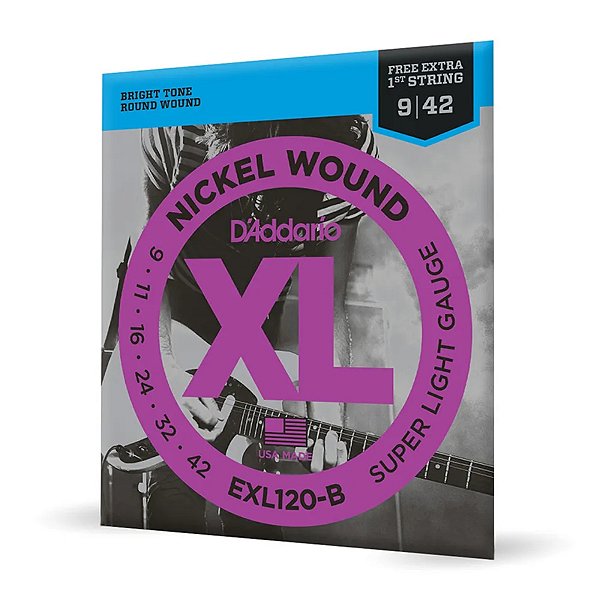 Corda Guitarra 09-42 Corda Extra PL009 XL EXL120-B D Addario
