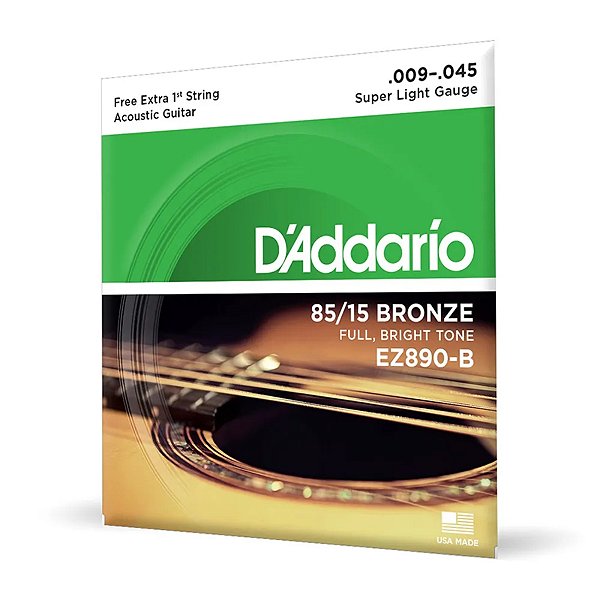 Cordas Violão Aço 09-45 Corda Extra PL009 EZ890-B D Addario