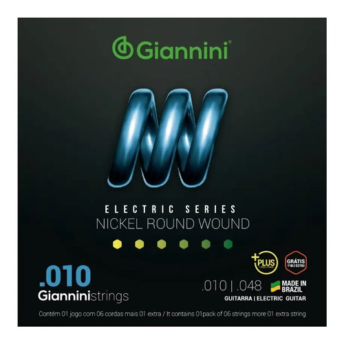 Encordoamento Para Guitarra Niquel 0.010 Geegst.10 Giannini
