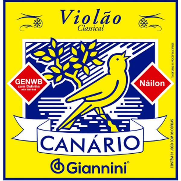 Encordoamento Cordas Violão Nylon Canário Bolinha Giannini