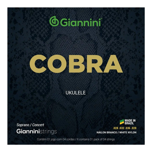 Encordoamento Para Ukulele Nylon Branco Geuksc Giannini