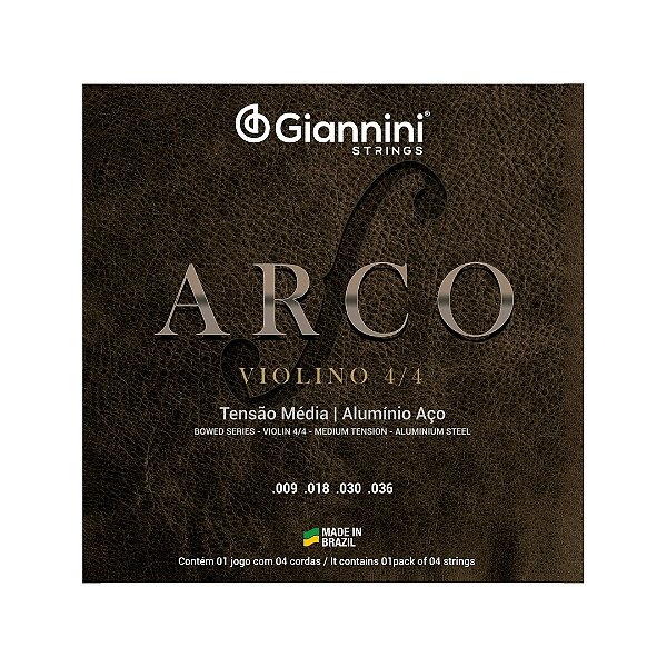 Encordoamento Para Violino Aluminio Média Geavva Giannini