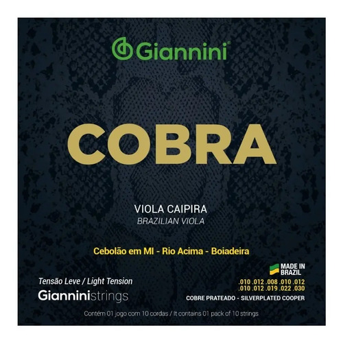 Encordoamento Viola Cobre Prateado Leve Gesvl Giannini