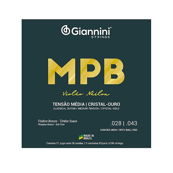 Corda Para Violão Nylon Cristal Ouro Bolinha Genwg Giannini