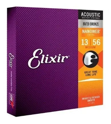 Corda Para Violão .013 Medium Bronze 80/20 Nanoweb Elixir