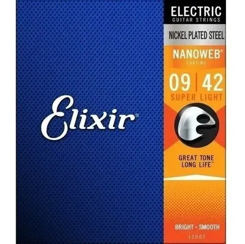 Encordoamento Guitarra .009 09 42 Super Light Nanoweb Elixir