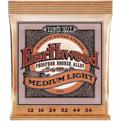 Corda Violão Aço Earthwood Media Leve 12"54" 2146 Ernie Ball