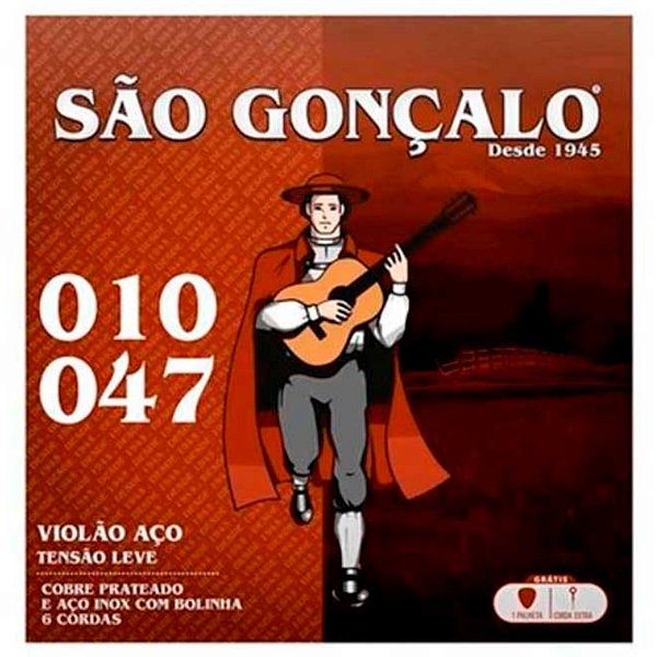 Jogo De Cordas Para Violão Aço Bolinha 010 - 047 São Gonçalo