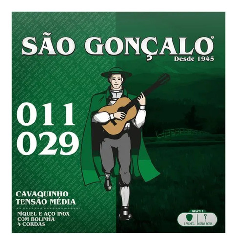 Jogo De Cordas Niquel P/cavaquinho 0.011 - 0.029 São Gonçalo