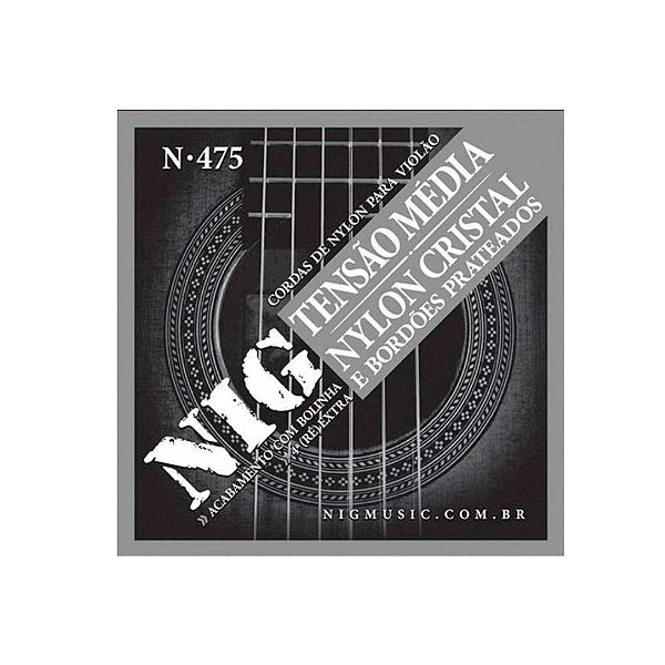 Encordoamento Violão Nylon-cristal/prateada Tensão Media - 4ª Corda (ré) Extra N475 Nig