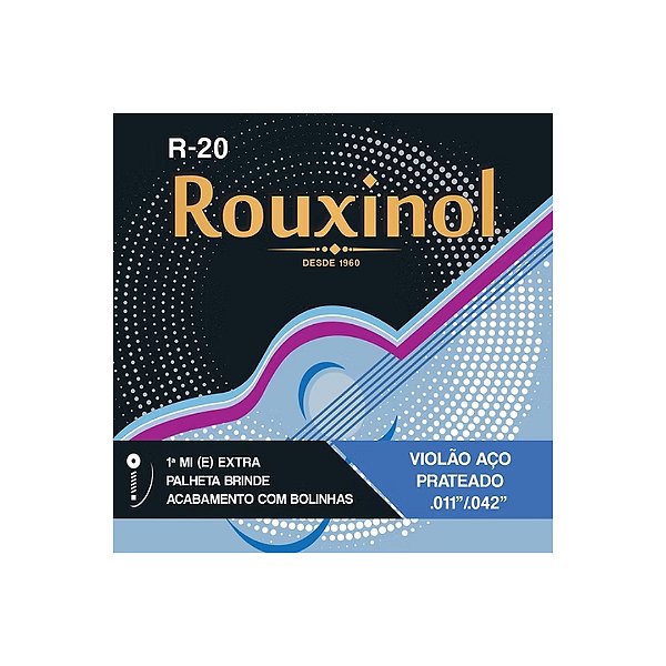 Encordoamento Violão Aço Inox Com Bolinha 011" R-20 Rouxinol
