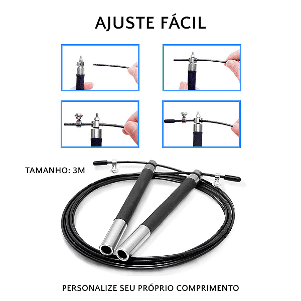 Corda de pular cross com cabo de alumínio (pegada emborrachada)