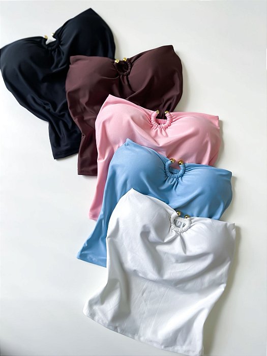 Cropped em Suplex sem Alça com Argola