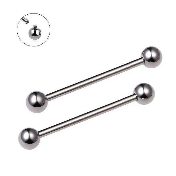 Piercing para Mamilo Titânio Bolinhas Esferas Minimalistas - 2 unidades
