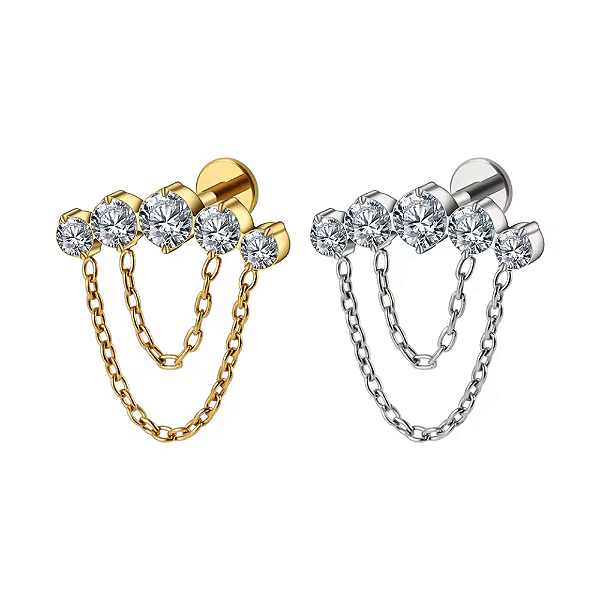 Piercing Cluster Corrente Labret Titânio