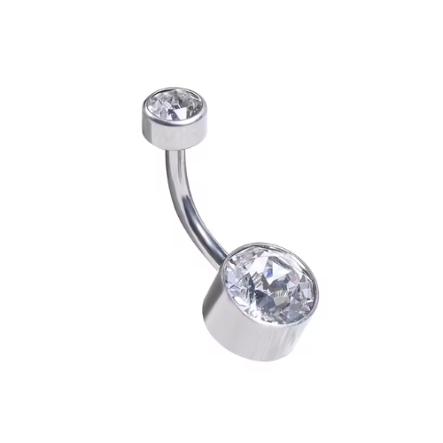 Piercing Umbigo Redondo Base Reta Zircônia Titânio