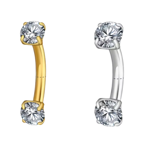 Piercing Microbell Curvo Zircônias Titânio