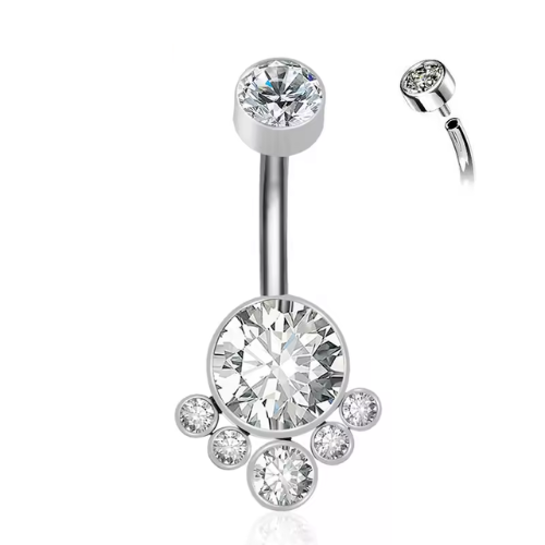 Piercing Umbigo Indiano Zircônia Titânio