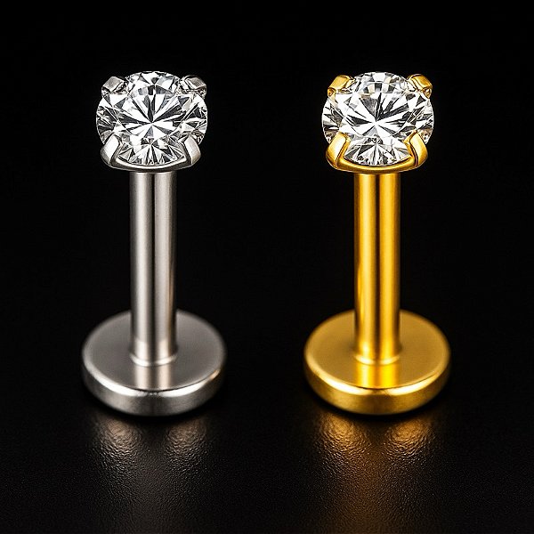 Piercing Ponto de Luz Labret Trágus Hélix Zircônia Aço Cirúrgico Scapha Flat Lóbulo Conch Orelha