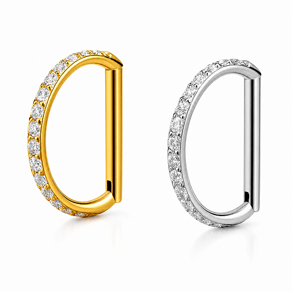 Piercing Argola Titânio Click Segmento Zircônia Cicatrização Hélix Conch Nariz Antialérgico
