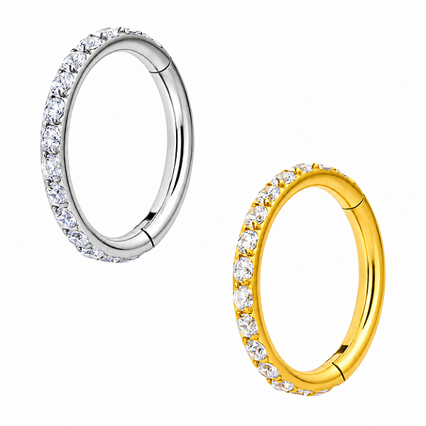 Piercing Click Argola Aço Zircônia Segmento Hélix Conch Nariz Lóbulo Trágus Boca Cicatrização Rápida