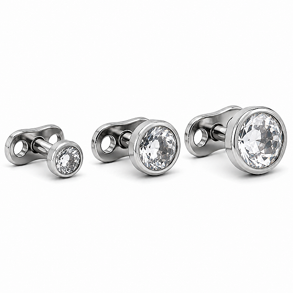 Piercing Microdermal Titânio ASTM F136 Implante 2 Furos Zircônia Dermal Anchor Hipoalergênico