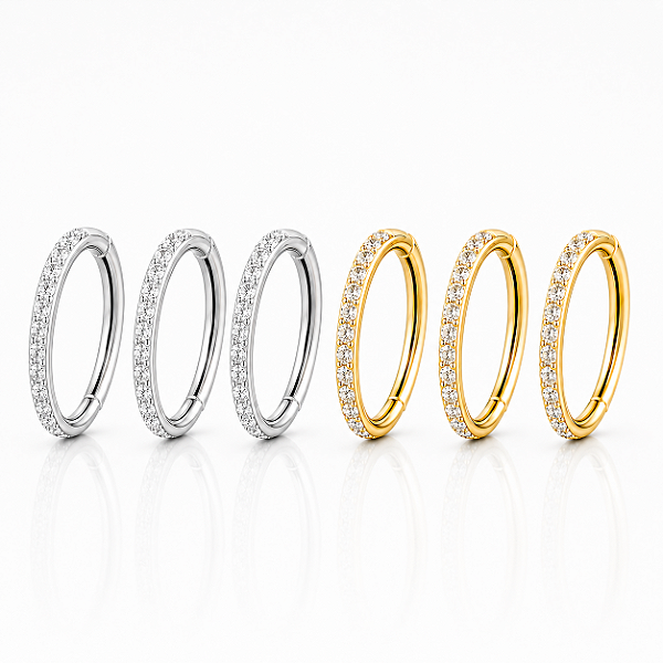 Piercing Australianos Argola Aço Mid Hélix Kit 3 Un Zircônia