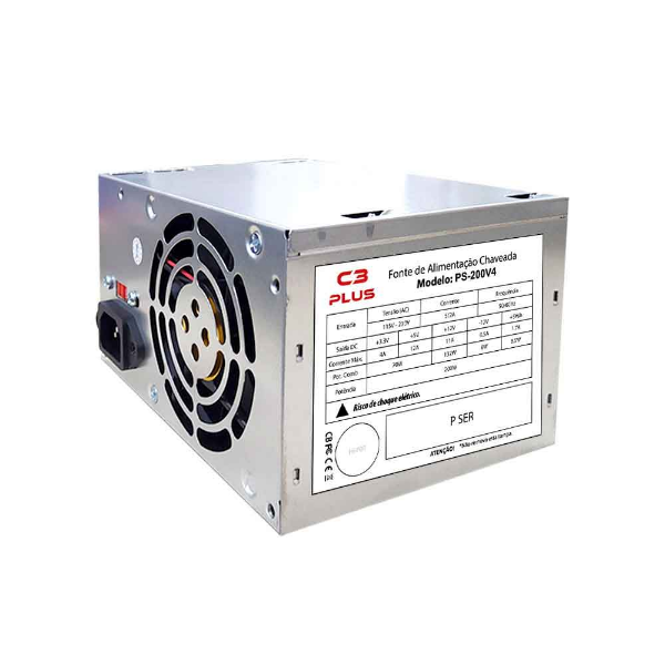 FONTE DE ALIMENTACAO C3TECH 200W ATX PS-200V4 S/CABO