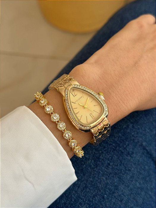 Relógio Gota Cravejado