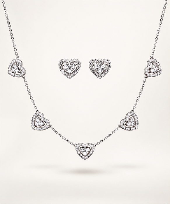 Conjunto Chocker prateado