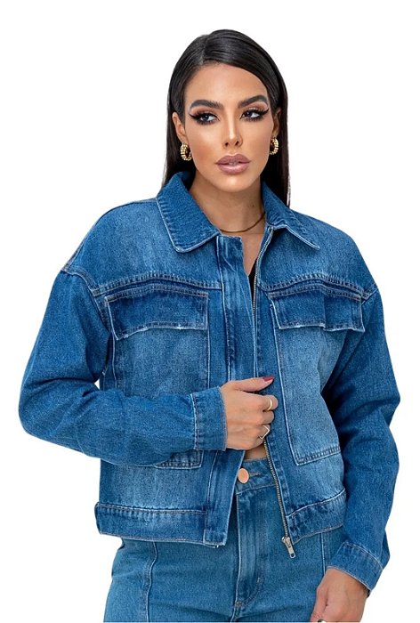 Jaqueta Jeans Ziper