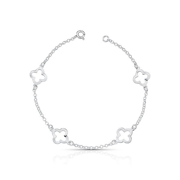 Pulseira Trevo em Prata 925 – Elegância e Sorte