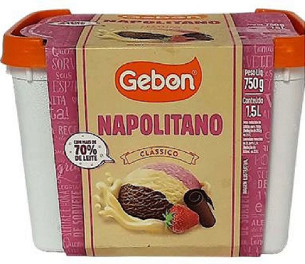 Sorvete Gebon Classico Napolitano 1,5l