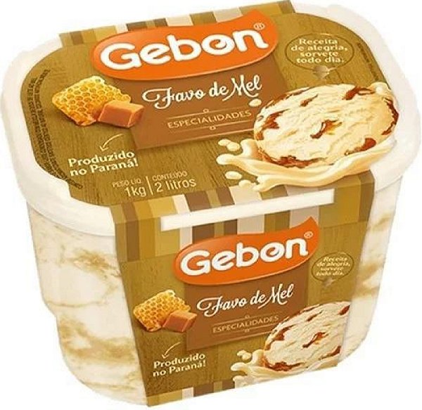 Sorvete Gebon Especial Favo de Mel 2L