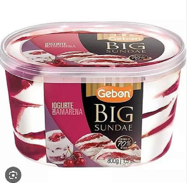 Sorvete Gebon Big Sundae Iogurte 1,5l