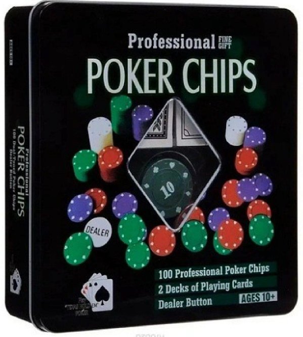 Jogo de Poker C/100 Fichas + Baralho