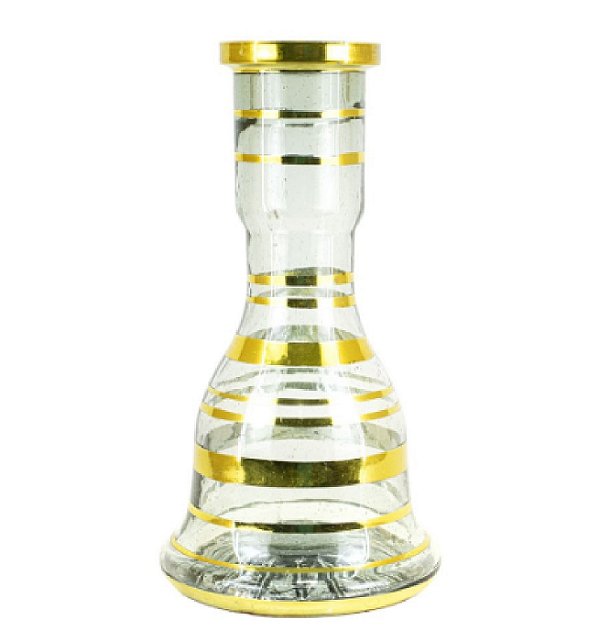 Jarro Egipsio Sino Medio Transparente Filete Dourado 26cm