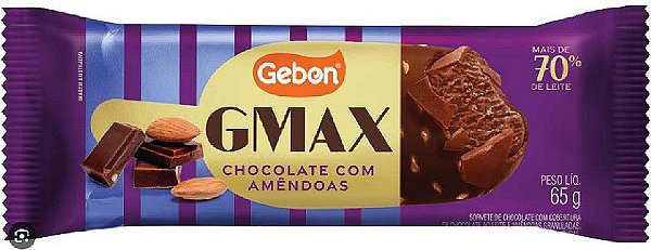 Picole Gebon Gmax Chocolate Com Amendoas