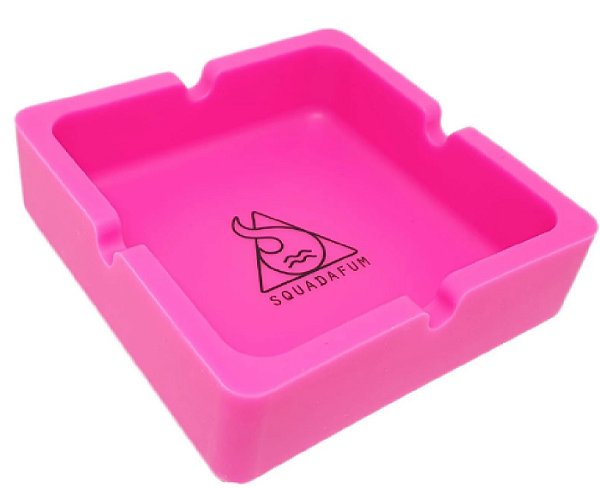 Cinzeiro de Silicone Squadafum Quadrado Rosa
