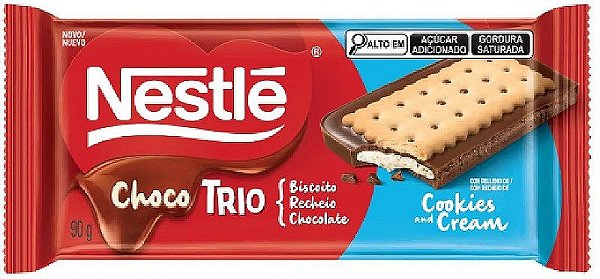 Nestle Choco Trio Biscoito Cookies Cream 90G
