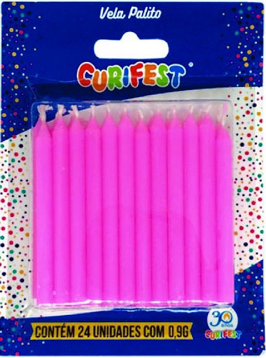Vela Palito Curifest Rosa 24und