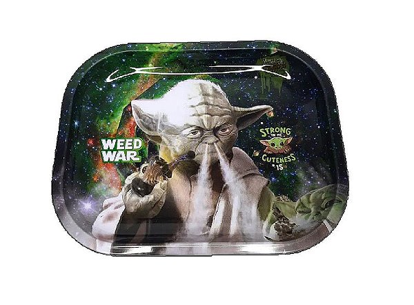 Bandeja de Metal Pequena Weed War 1 Verde