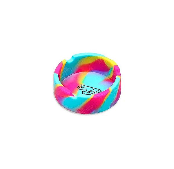 Cinzeiro de Silicone Squadafum Redondo Azul/Rosa